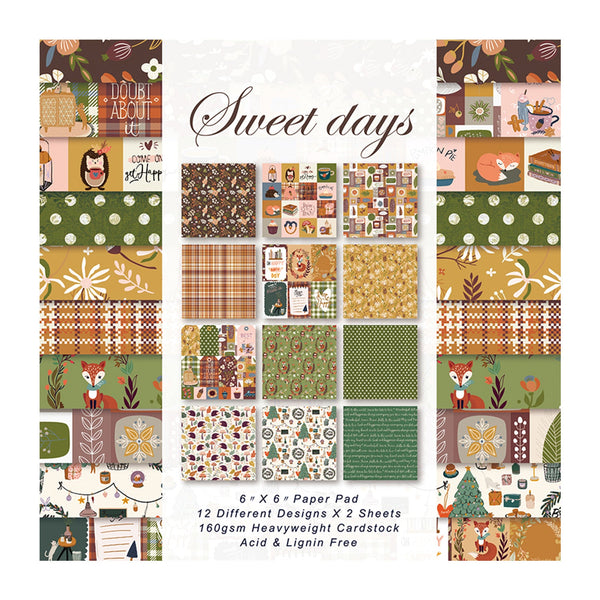 Poppy Crafts 6"x6" Paper Pack #32 - Sweet Days*