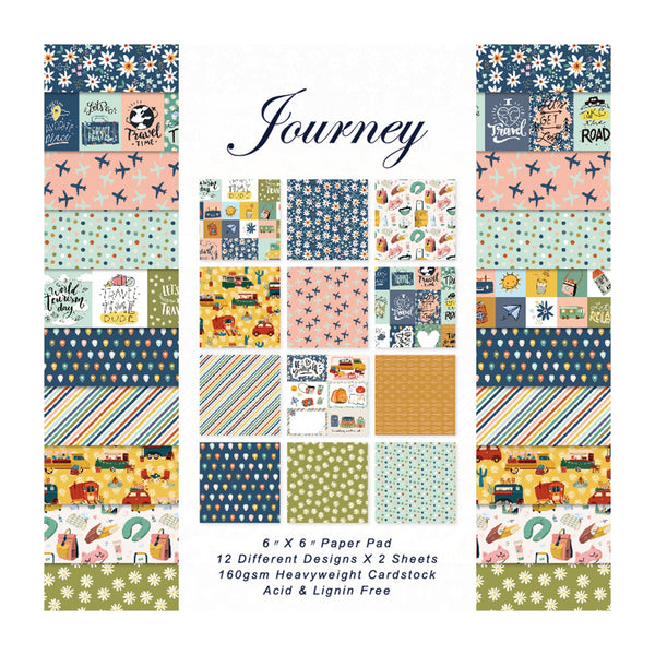 Poppy Crafts 6"x6" Paper Pack #59 - Journey*