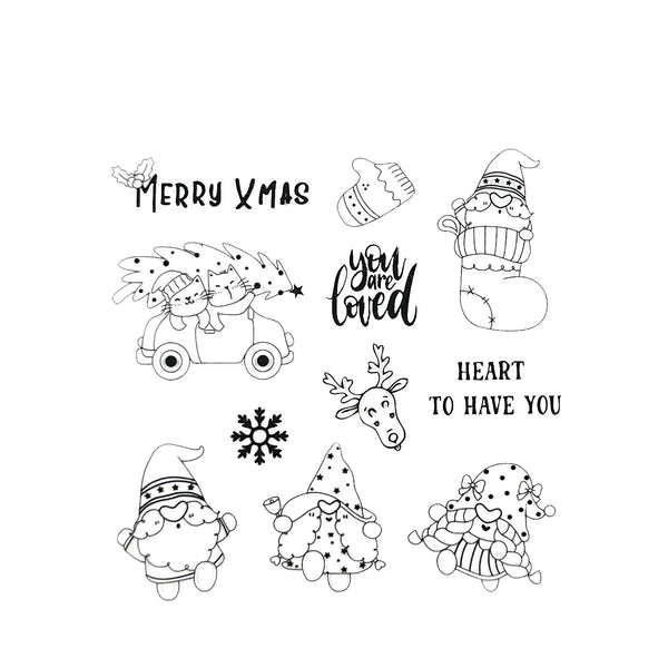 Poppy Crafts Cutting Dies & Stamp Set #72 - Merry Xmas - 9.7cm x 12.4cm*