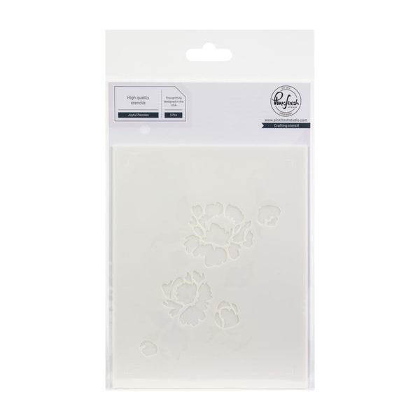 Pinkfresh Studio Stencils 4.25"X5.25" 5/Pkg - Joyful Peonies Layering*