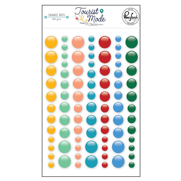 Pinkfresh Enamel Dot Stickers 84 pack Tourist Mode