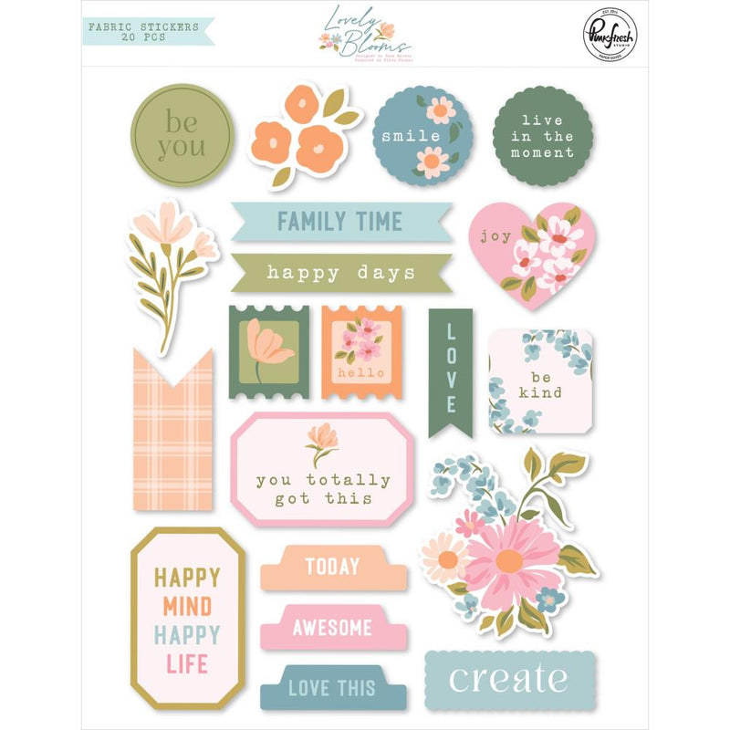 Pinkfresh Fabric Stickers Lovely Blooms – CraftOnline