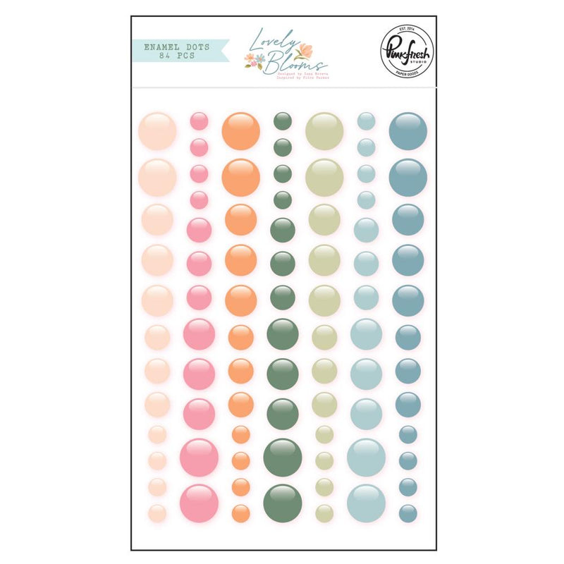 Pinkfresh Enamel Dot Stickers 84 pack Lovely Blooms