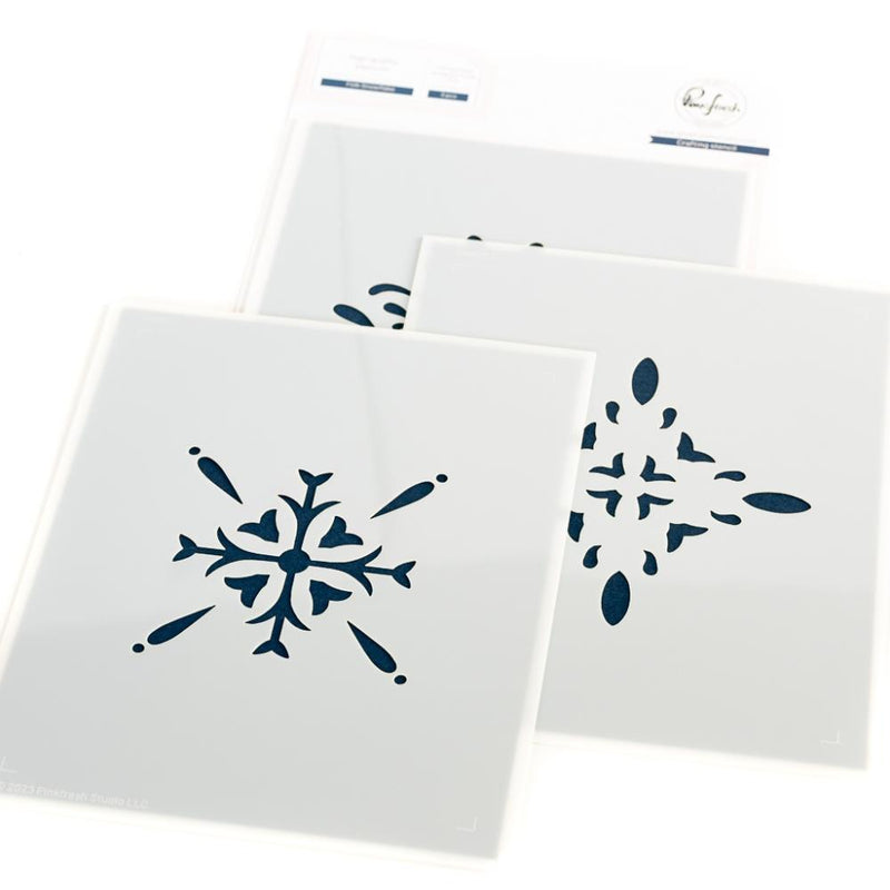 Pinkfresh Studio Stencils 4.25"X5.5" 3/Pkg Folk Snowflake*