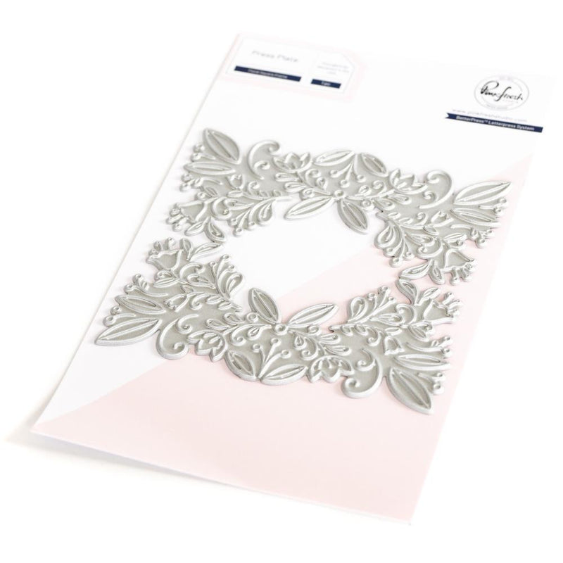 Pinkfresh Studio Press Plate Floral Square Frame*