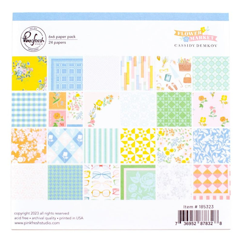 PinkFresh Studio Double-Sided Paper Pack 6"X6" (15.25cm x 15.25cm) 24-pack - Flower Market*