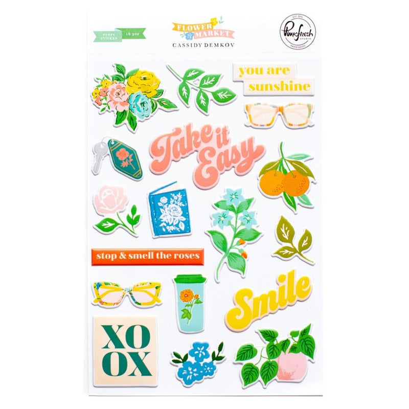 PinkFresh Puffy Stickers - Flower Market*