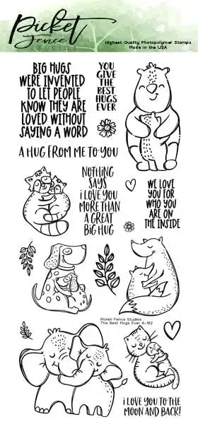 Picket Fence Studios 4"X8" Stamp Set - The Best Hugs Ever*