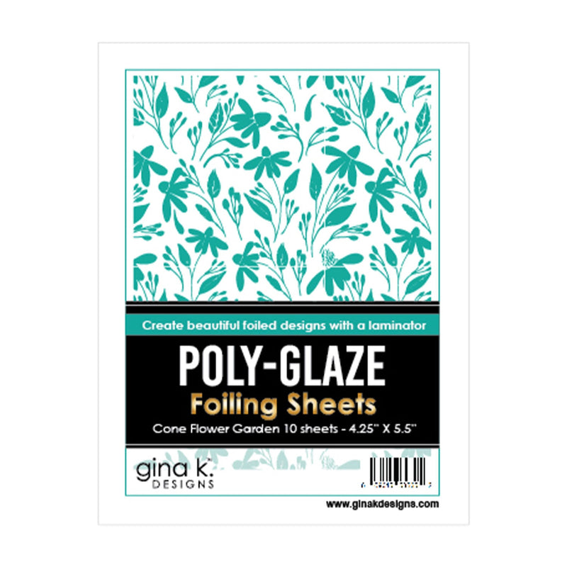 Gina K Designs Poly-Glaze Foiling Sheets 10/Pkg - Cone Flower Garden