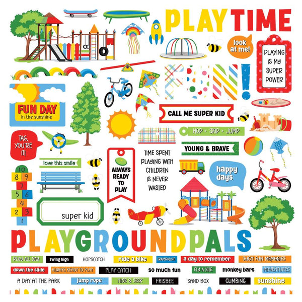 PhotoPlay Go Outside And Play Stickers 12"x 12" - Elements