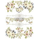 Prima Re-Design Decor Coloured Transfer - Painted Florals 22"X34"*