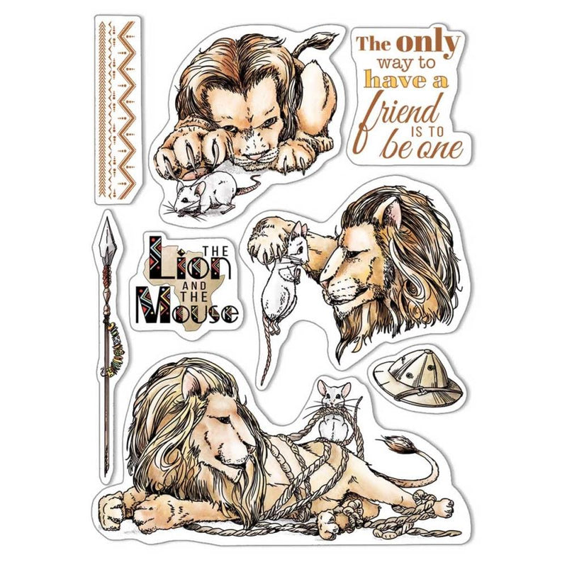 Ciao Bella Stamping Art Clear Stamps 6"X8" - The Lion & The Mouse, Aesop's Fables*