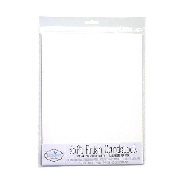 Elizabeth Craft Soft Finish Cardstock 21.6cm x 28cm (25 pack) - White