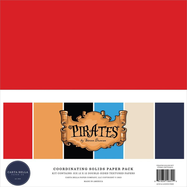 Carta Bella Double-Sided Solid Cardstock 12"X12" 6 pack  Pirates