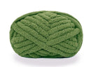Green textured ball of yarn on a white background