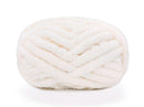 Ball of white yarn on a white background