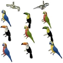 Eyelet Outlet Shape Brads 12/Pkg - Tropical Bird