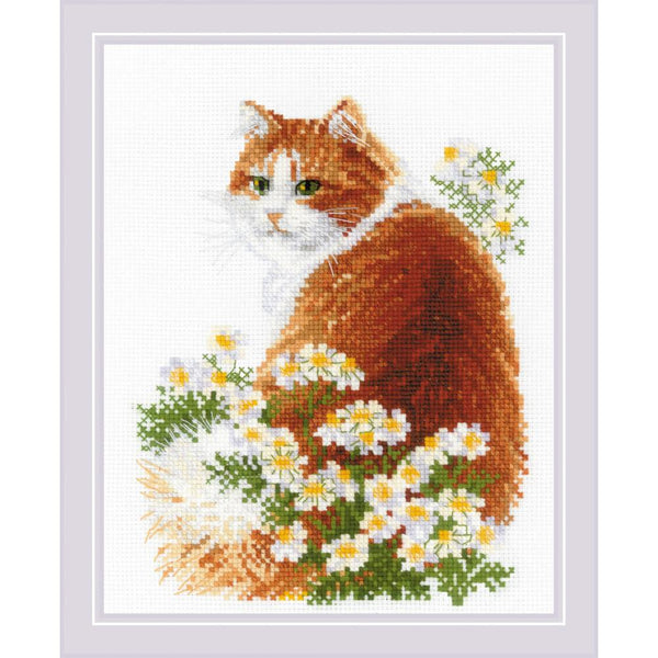 Riolis Grey Cat Counted Cross Stitch Kit-8.25X11.75 10 Count