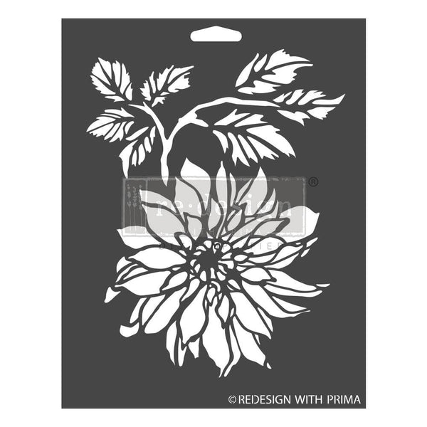 Prima Re-Design Decor Stencil 9"X12" Dahlia Garden