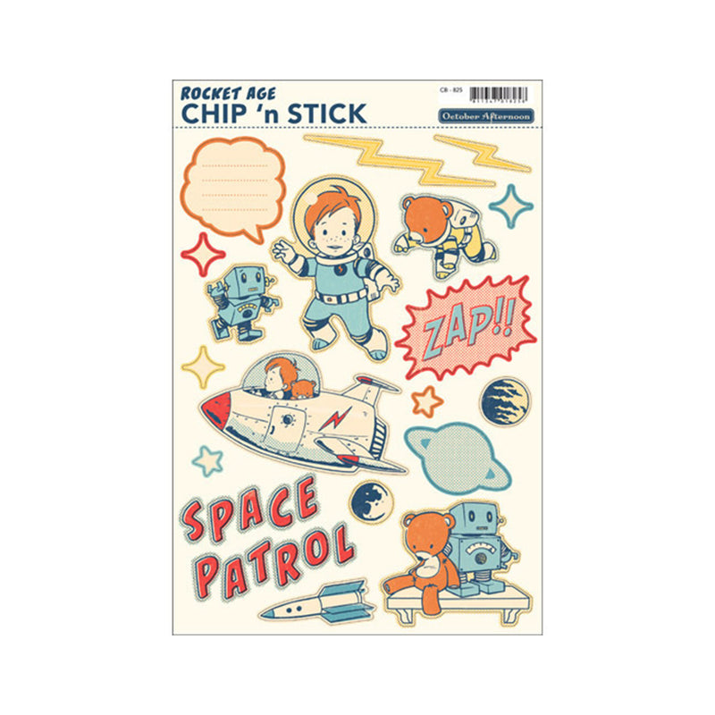 October Afternoon Rocket Age Chipboard Stickers - Chip 'n Stick*