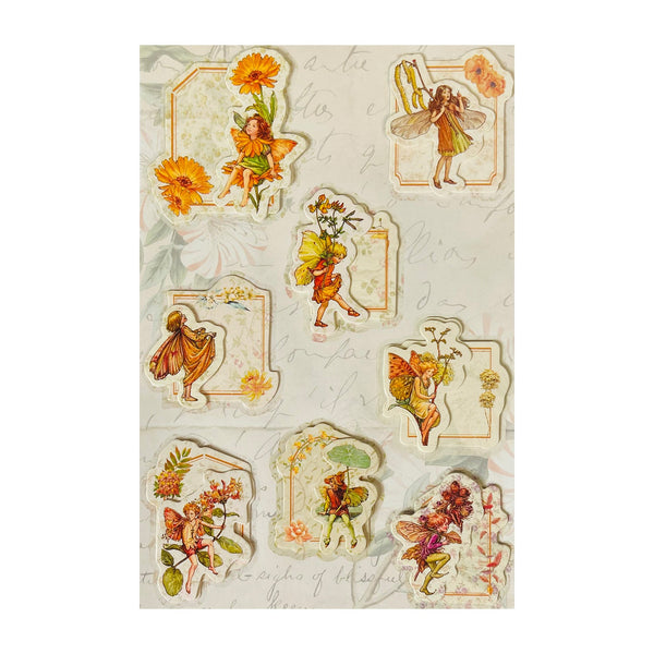 Poppy Crafts Layered Cardstock Stickers - Flower Fairies - Autumn Sunset