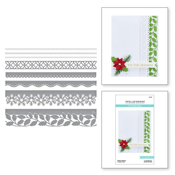 Spellbinders Etched Dies Winter Borders - Tinsel Time