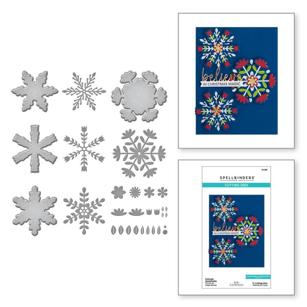 Spellbinders Etched Dies By Bibi Cameron Snowflakes - Delicate Snowflakes