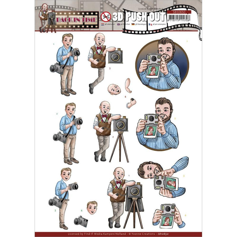 Find It Trading Yvonne Creations Punchout Sheet - Picture, Big Guys Back In Time Collection*