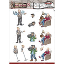 Find It Trading Yvonne Creations Punchout Sheet - Music, Big Guys Back In Time Collection*