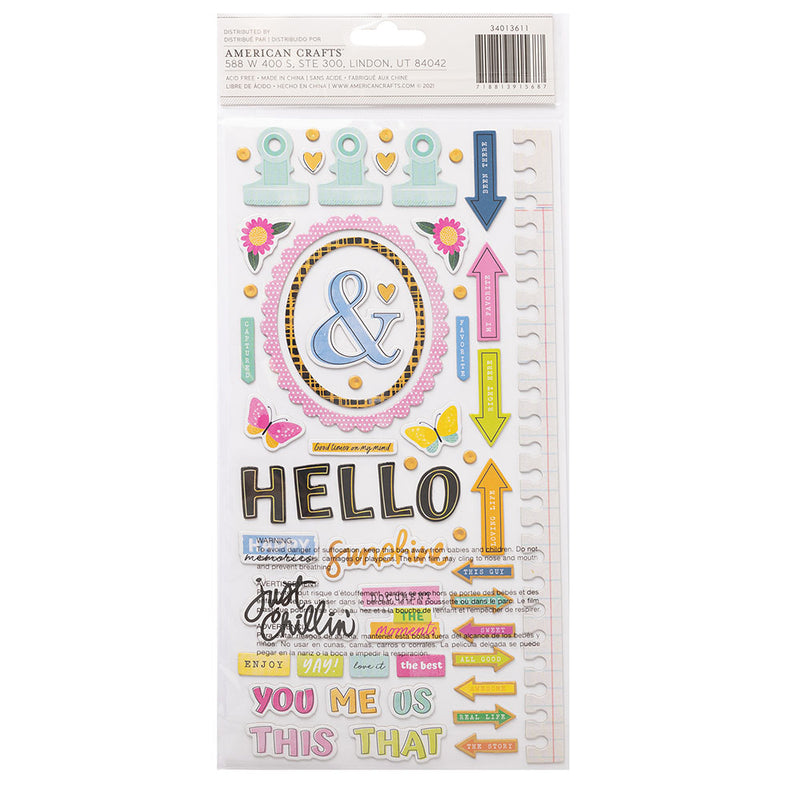 Vicki Boutin Sweet Rush Thickers Stickers 107 pack - The Sweet Life Phrase & Icon/Chipboard*