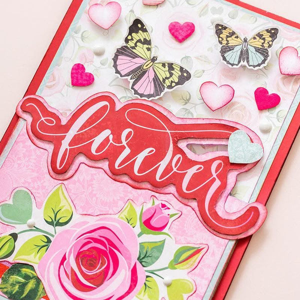 BoBunny - Count The Ways Chipboard Stickers - Pink oil*