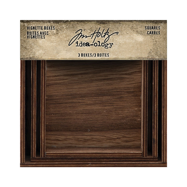 Tim Holtz Idea-Ology Wooden Vignette Boxes 3 pack - Squares