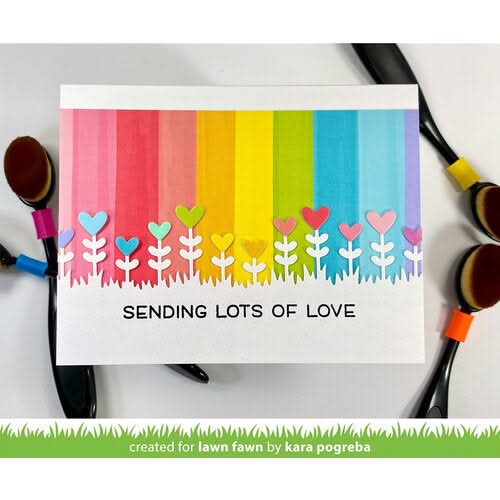 Lawn Cuts Custom Craft Die Heart Garden Border*