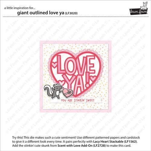 Lawn Cuts Custom Craft Die Giant Outlined Love Ya*