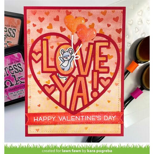 Lawn Clippings Stencils Falling Hearts*