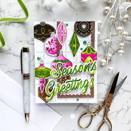 Pinkfresh Studio Stencils 6.25"X9.75" 3 pack - Brushed Sentiments Holiday Layering*