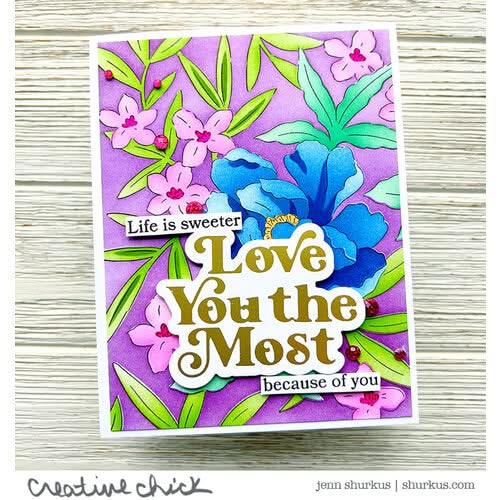Pinkfresh Studio hot foil plate & die set Love You The Most*