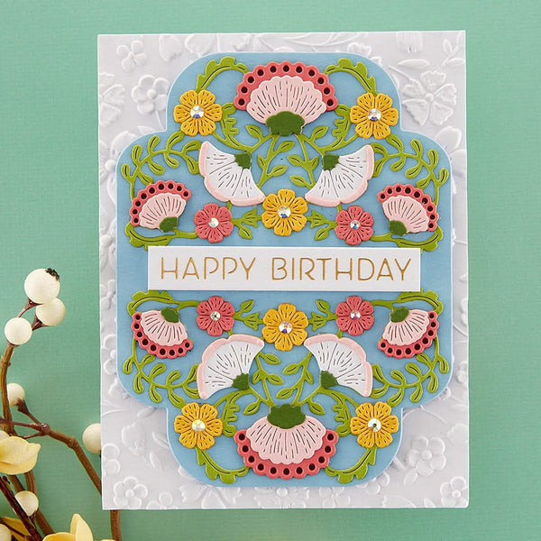 Spellbinders Etched Dies Four Petal Bloom Reflection- Four Petal