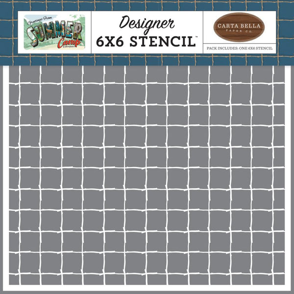 Carta Bella Stencil 6in x 6in  - Stick Grid, Summer Camp*