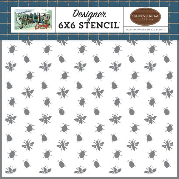 Carta Bella Stencil 6in x 6in  - Nature Bugs, Summer Camp*