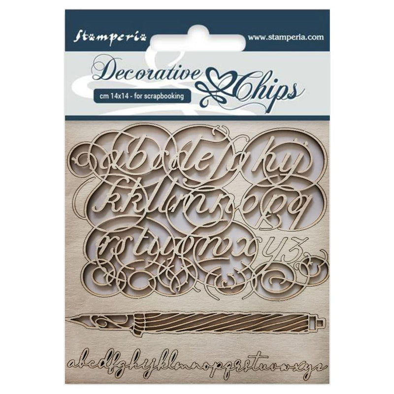 Stamperia Decorative Chips 5.5"X5.5" - Alphabet*