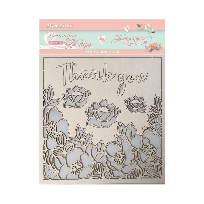 Stamperia Decorative Chips 5.5"X5.5" - Thank You, Celebration*