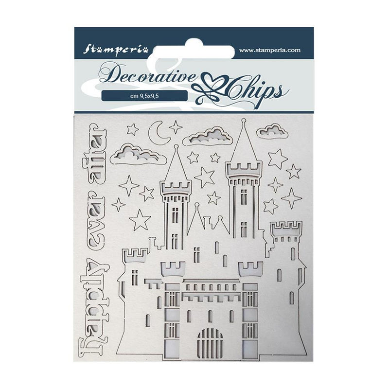 Stamperia Decorative Chips 5.5"X5.5" - Castle, Sleeping Beauty*