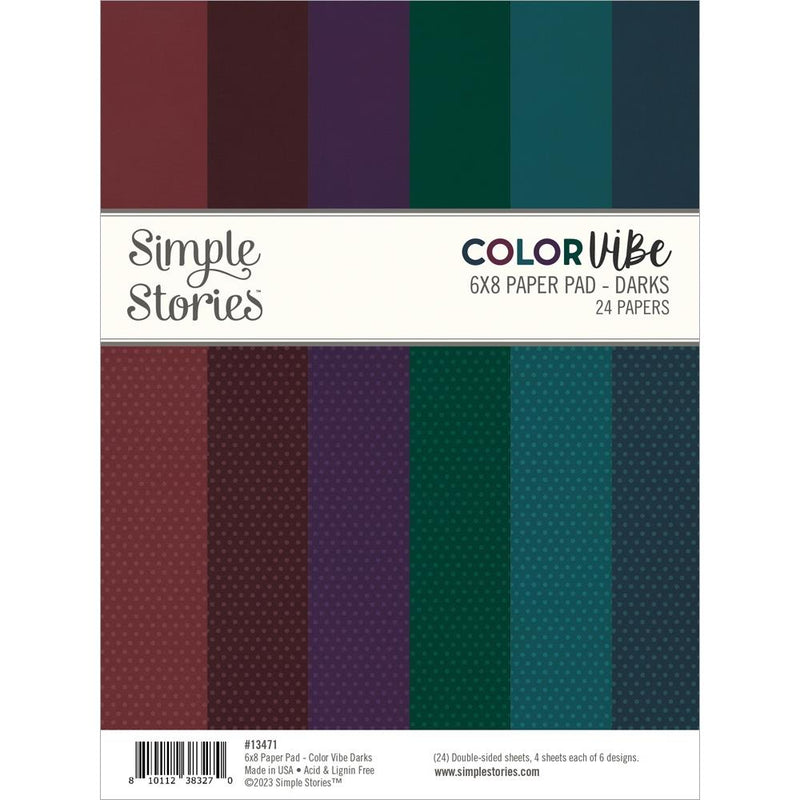 Simple Stories Double-Sided Paper Pad 6"X8" 24pack Colour Vibe Darks