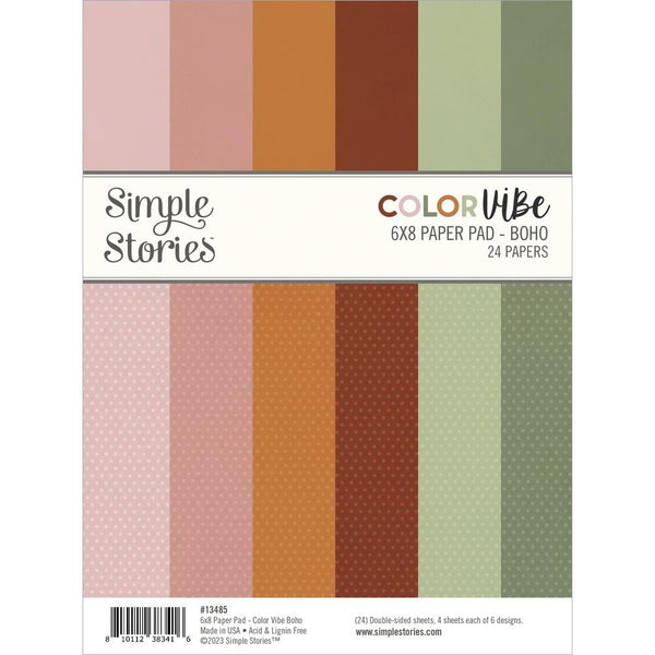 Simple Stories Double-Sided Paper Pad 6"X8" 24pack Colour Vibe Boho