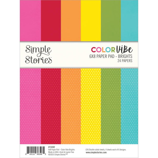 Simple Stories Double-Sided Paper Pad 6"X8" 24pack Colour Vibe Brights