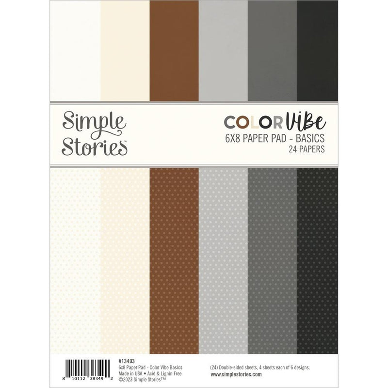 Simple Stories Double-Sided Paper Pad 6"X8" 24pack Colour Vibe Basics