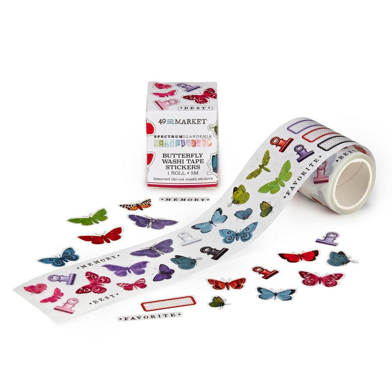 49 And Market Washi Sticker Roll Spectrum Gardenia Butterfly