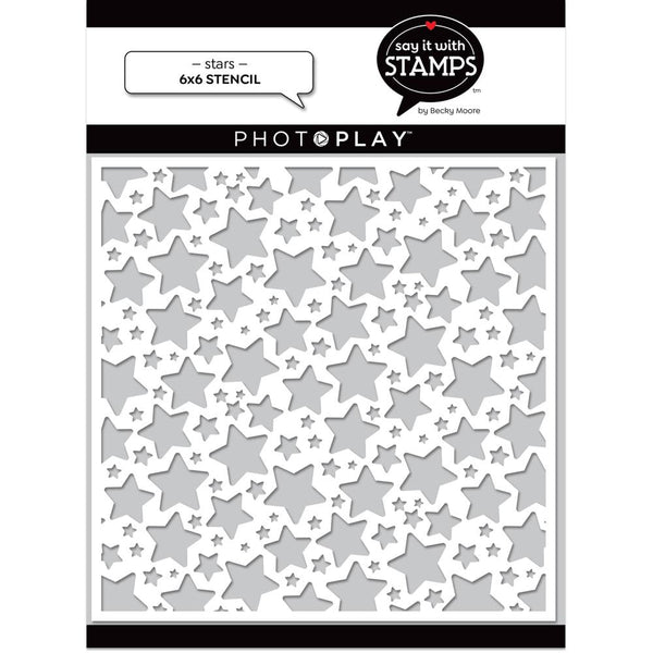 PhotoPlay Say It With Stamps Stencil 6"X6" - Stars*