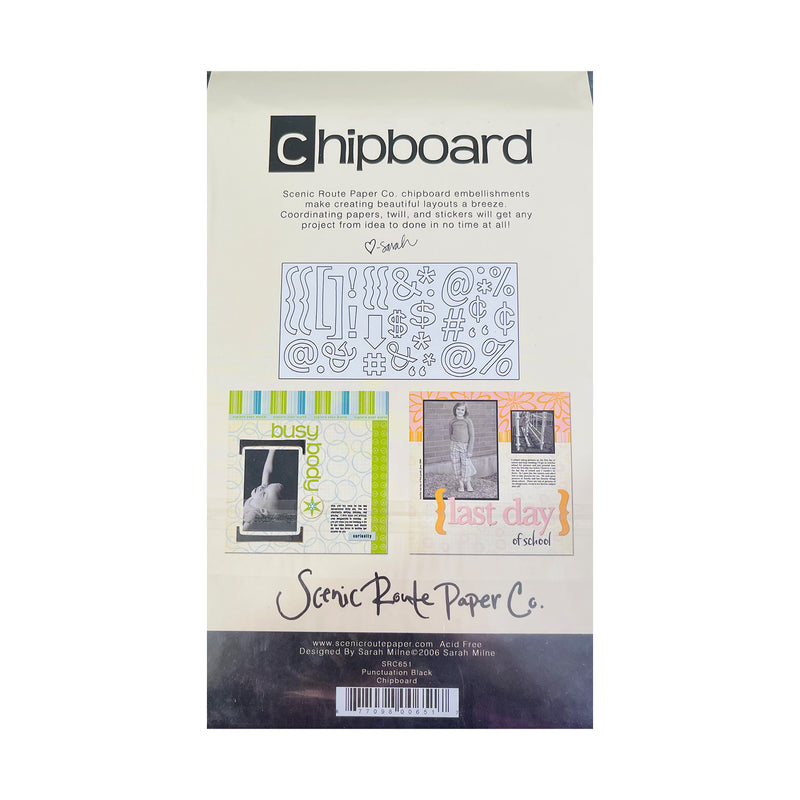 Scenic Route Paper Co. Chipboard Punctuation - Black*